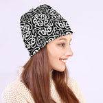 Black And White Celtic Pattern Print Beanie