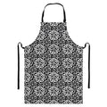 Black And White Celtic Pattern Print Bib Apron With Pocket