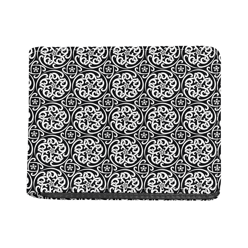 Black And White Celtic Pattern Print Bifold Wallet