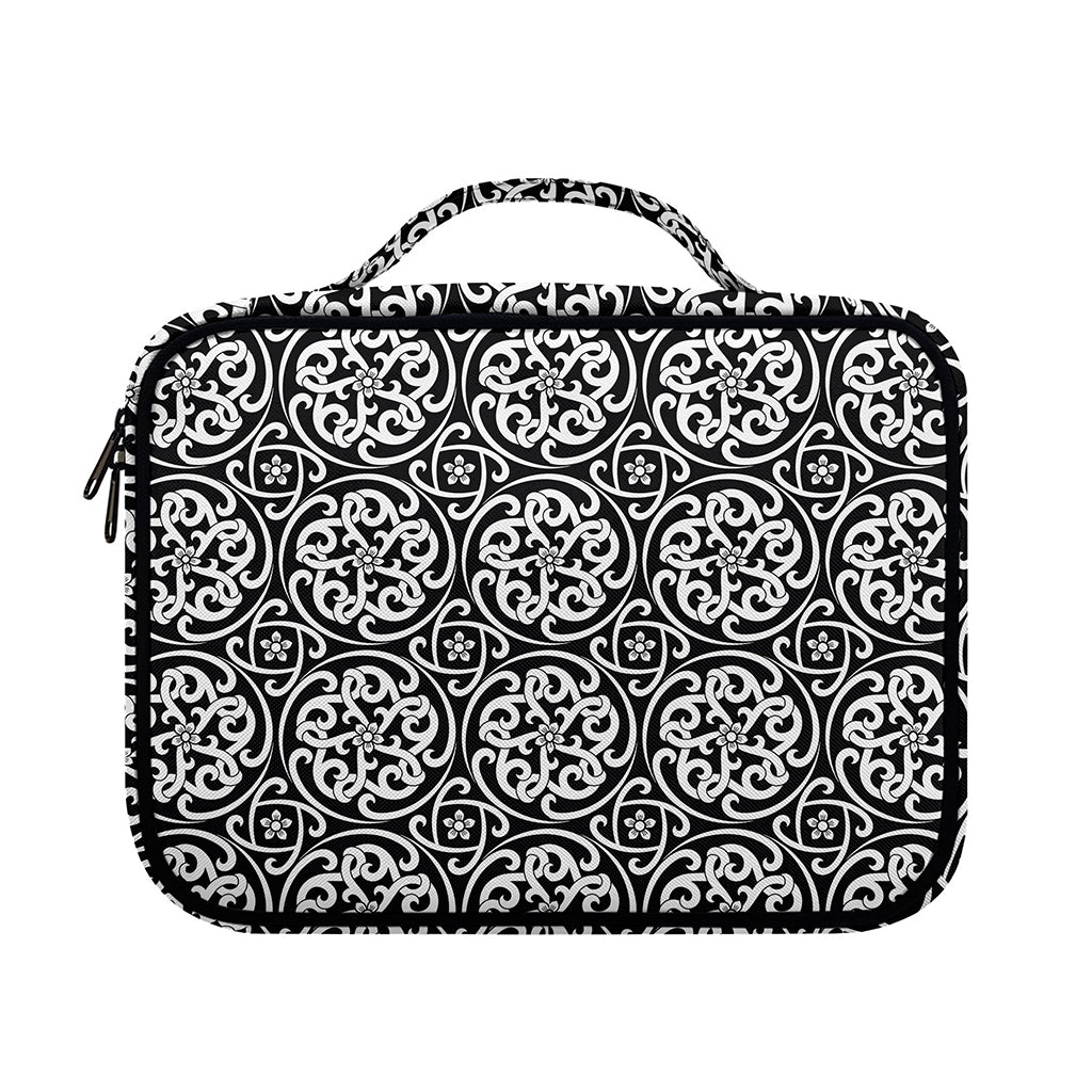 Black And White Celtic Pattern Print Briefcase Bible Bag