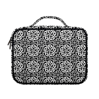 Black And White Celtic Pattern Print Briefcase Bible Bag