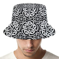 Black And White Celtic Pattern Print Bucket Hat