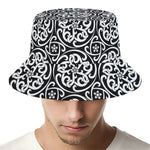 Black And White Celtic Pattern Print Bucket Hat