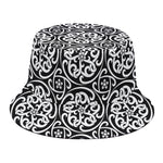 Black And White Celtic Pattern Print Bucket Hat