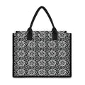 Black And White Celtic Pattern Print Canvas Tote Bag