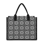 Black And White Celtic Pattern Print Canvas Tote Bag