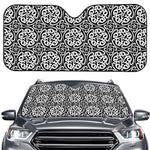 Black And White Celtic Pattern Print Car Windshield Sun Shade