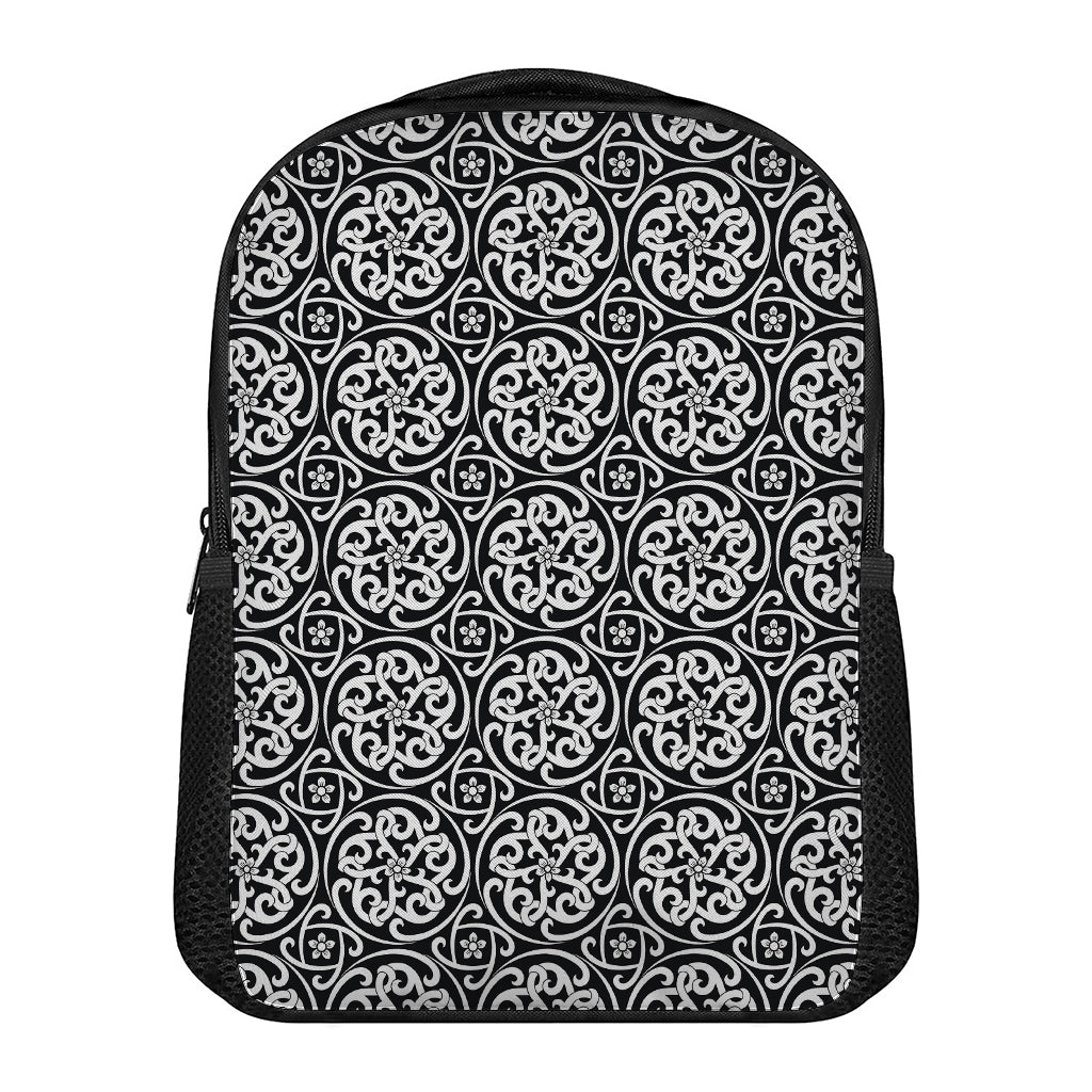 Black And White Celtic Pattern Print Casual Backpack