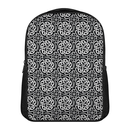 Black And White Celtic Pattern Print Casual Backpack