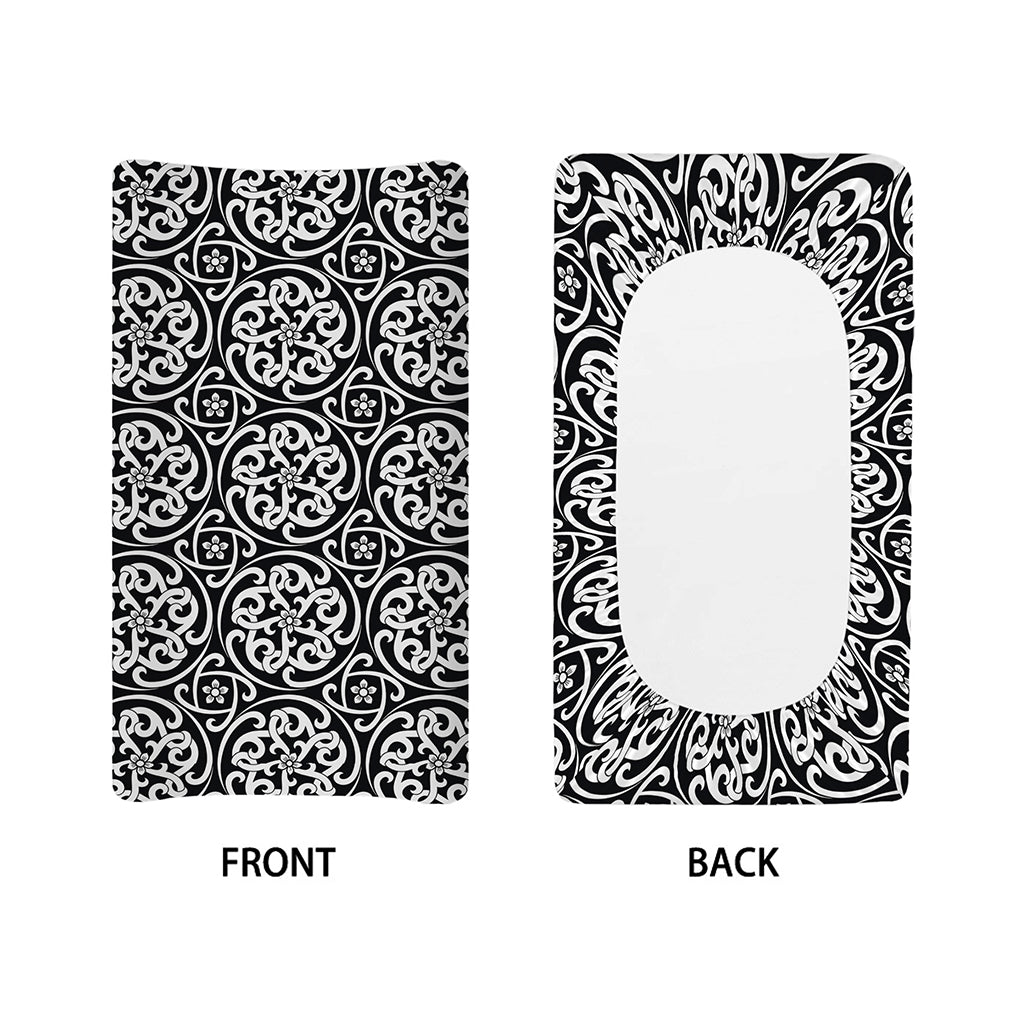 Black And White Celtic Pattern Print Changing Pad Cover
