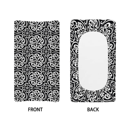 Black And White Celtic Pattern Print Changing Pad Cover