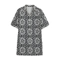 Black And White Celtic Pattern Print Cotton Hawaiian Shirt