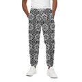 Black And White Celtic Pattern Print Cotton Sweatpants