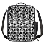 Black And White Celtic Pattern Print Crossbody Lunch Bag
