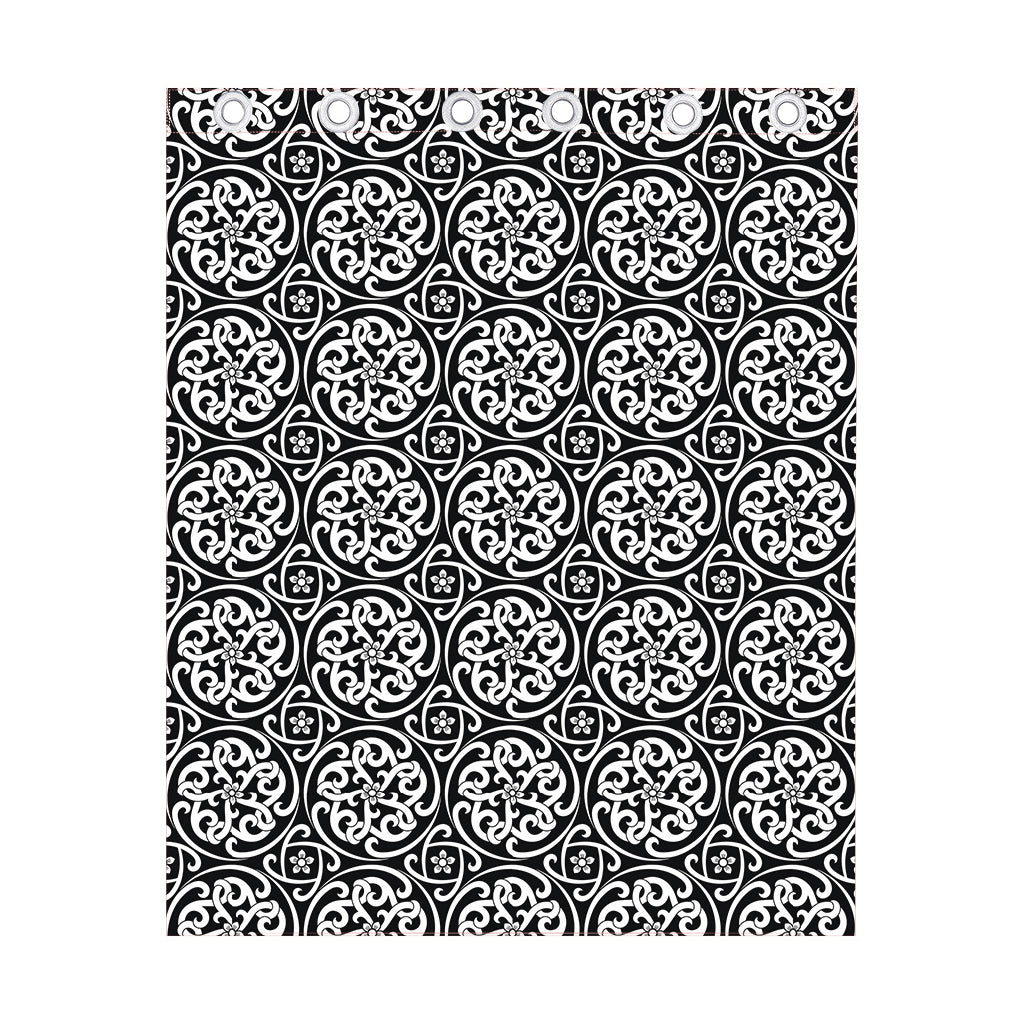 Black And White Celtic Pattern Print Curtain