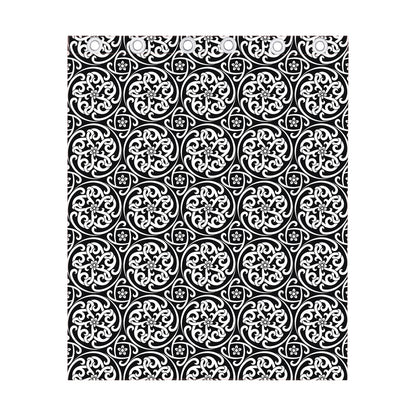 Black And White Celtic Pattern Print Curtain