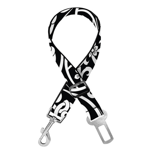 Black And White Celtic Pattern Print Dog Seat Belt