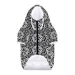Black And White Celtic Pattern Print Dog Zip Up Hoodie