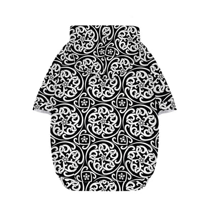 Black And White Celtic Pattern Print Dog Zip Up Hoodie