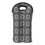 Black And White Celtic Pattern Print Double Neoprene Wine Tote