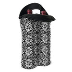 Black And White Celtic Pattern Print Double Neoprene Wine Tote