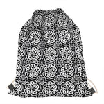 Black And White Celtic Pattern Print Drawstring Bag