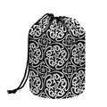 Black And White Celtic Pattern Print Drawstring Makeup Bag