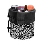 Black And White Celtic Pattern Print Drawstring Makeup Bag