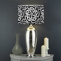 Black And White Celtic Pattern Print Drum Lamp Shade