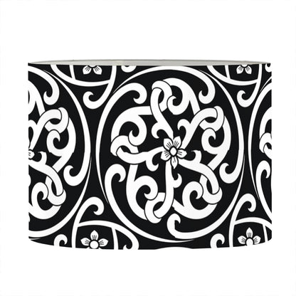 Black And White Celtic Pattern Print Drum Lamp Shade