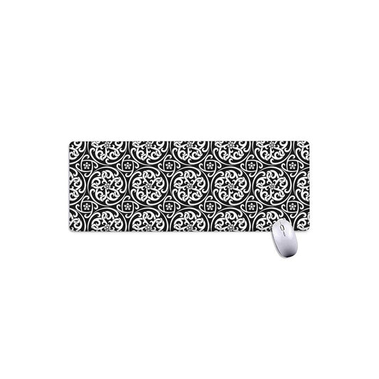Black And White Celtic Pattern Print Extended Mouse Pad