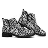 Black And White Celtic Pattern Print Flat Ankle Boots