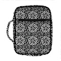 Black And White Celtic Pattern Print Front Pocket Bible Bag