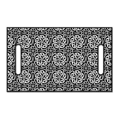 Black And White Celtic Pattern Print Golf Cart Seat Cover