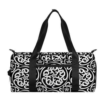 Black And White Celtic Pattern Print Gym Bag