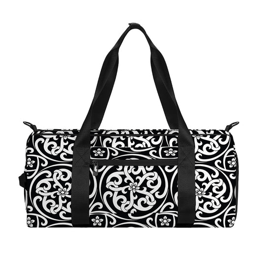 Black And White Celtic Pattern Print Gym Bag