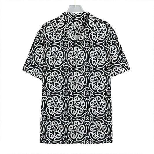 Black And White Celtic Pattern Print Hawaiian Shirt