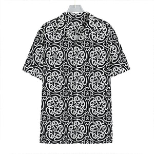 Black And White Celtic Pattern Print Hawaiian Shirt