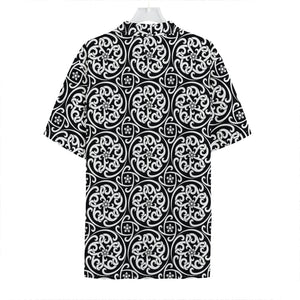 Black And White Celtic Pattern Print Hawaiian Shirt