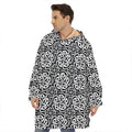 Black And White Celtic Pattern Print Hoodie Blanket