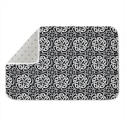Black And White Celtic Pattern Print Indoor Door Mat