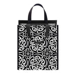 Black And White Celtic Pattern Print Insulated Lunch Tote