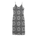 Black And White Celtic Pattern Print Jersey Midi Cami Dress