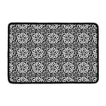 Black And White Celtic Pattern Print Kitchen Mat