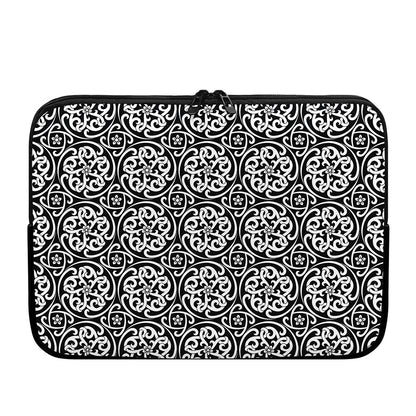 Black And White Celtic Pattern Print Laptop Sleeve