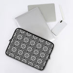 Black And White Celtic Pattern Print Laptop Sleeve