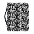 Black And White Celtic Pattern Print Leather Bible Cover