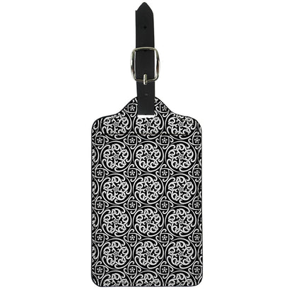 Black And White Celtic Pattern Print Luggage Tag