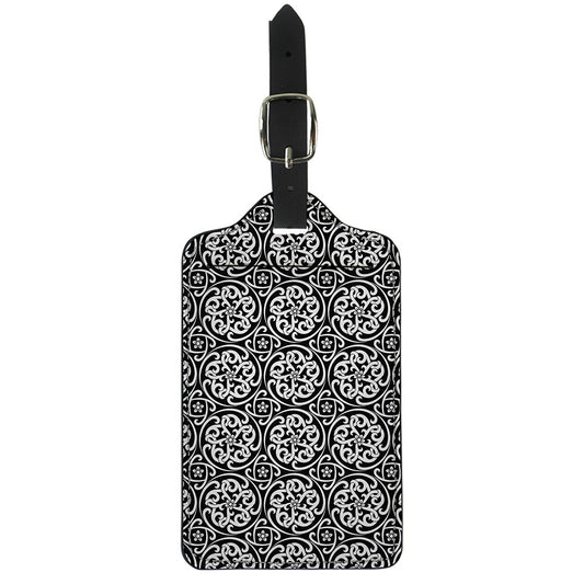 Black And White Celtic Pattern Print Luggage Tag