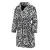 Black And White Celtic Pattern Print Men's Bathrobe